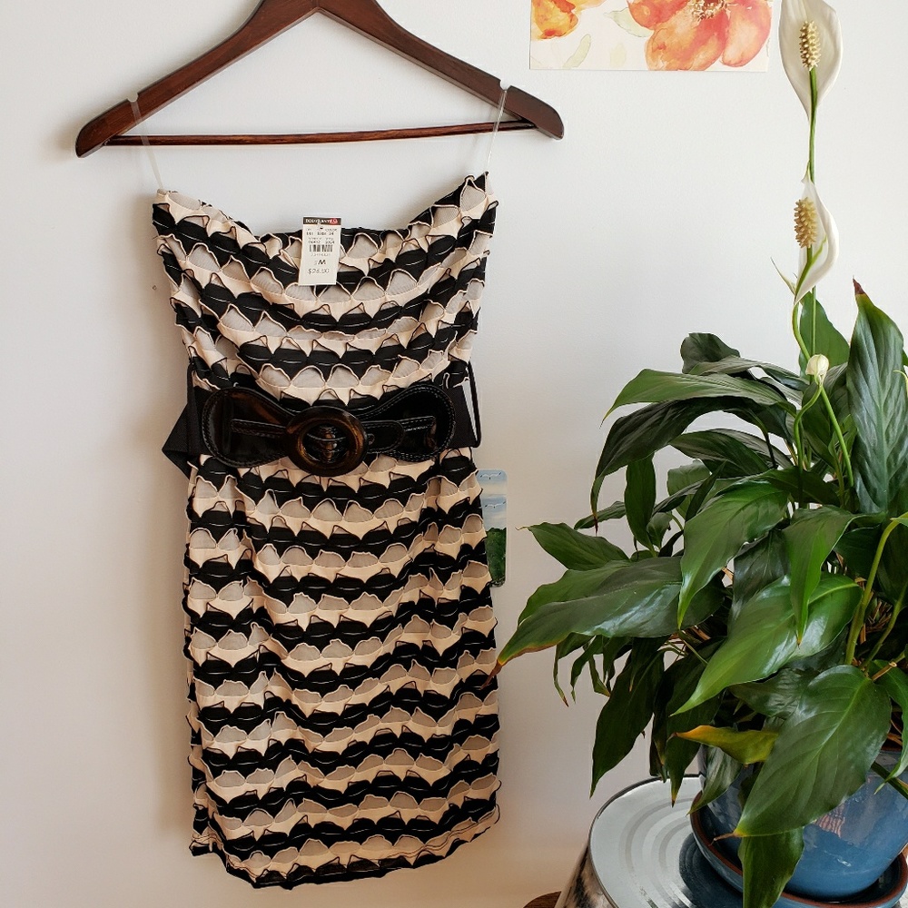 NWT Body Central Strapless Bodycon Dress with Belt